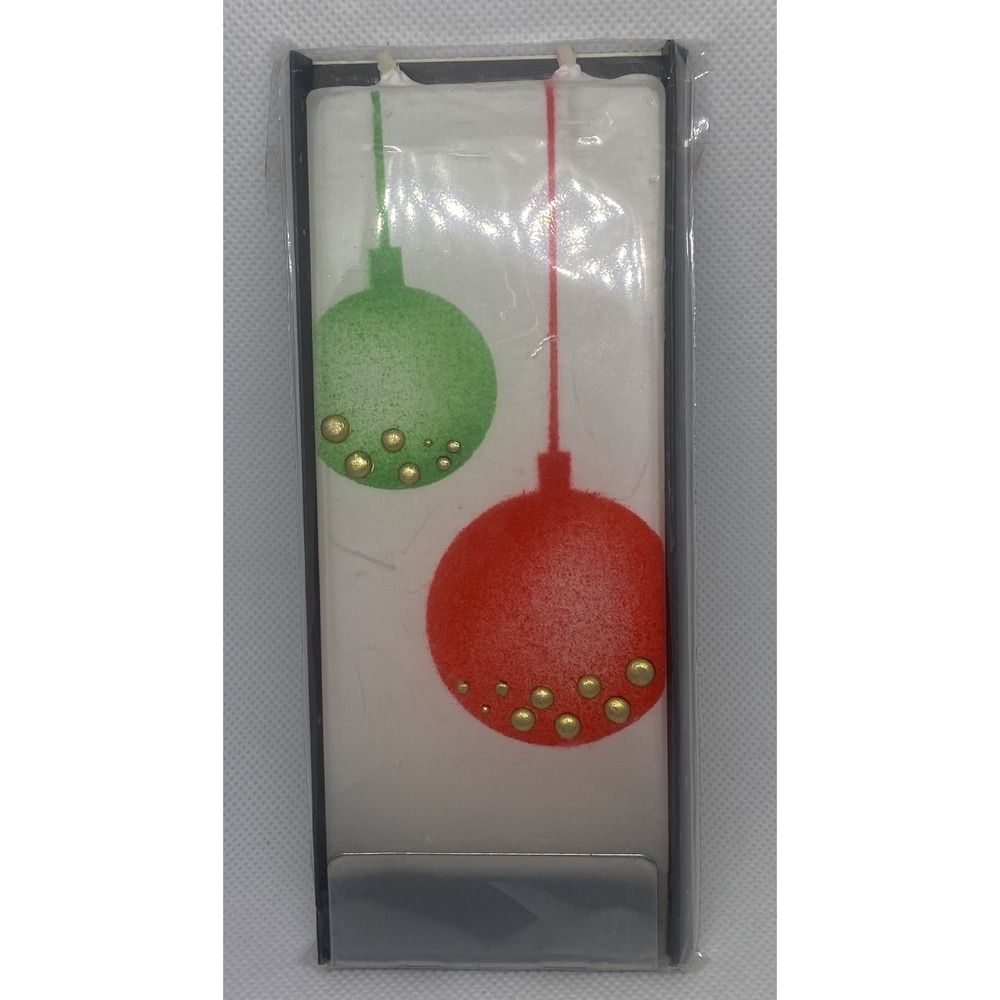 Flatyz - Twin Wick Flat Candle -Hanging Christmas Ornaments Red, Green, Gold